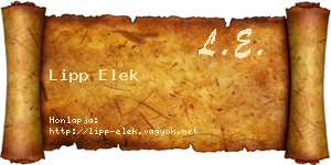 Lipp Elek névjegykártya
